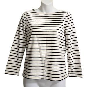 J. Crew Boatneck Striped Top With Heart Elbow Patches Sz XXS
